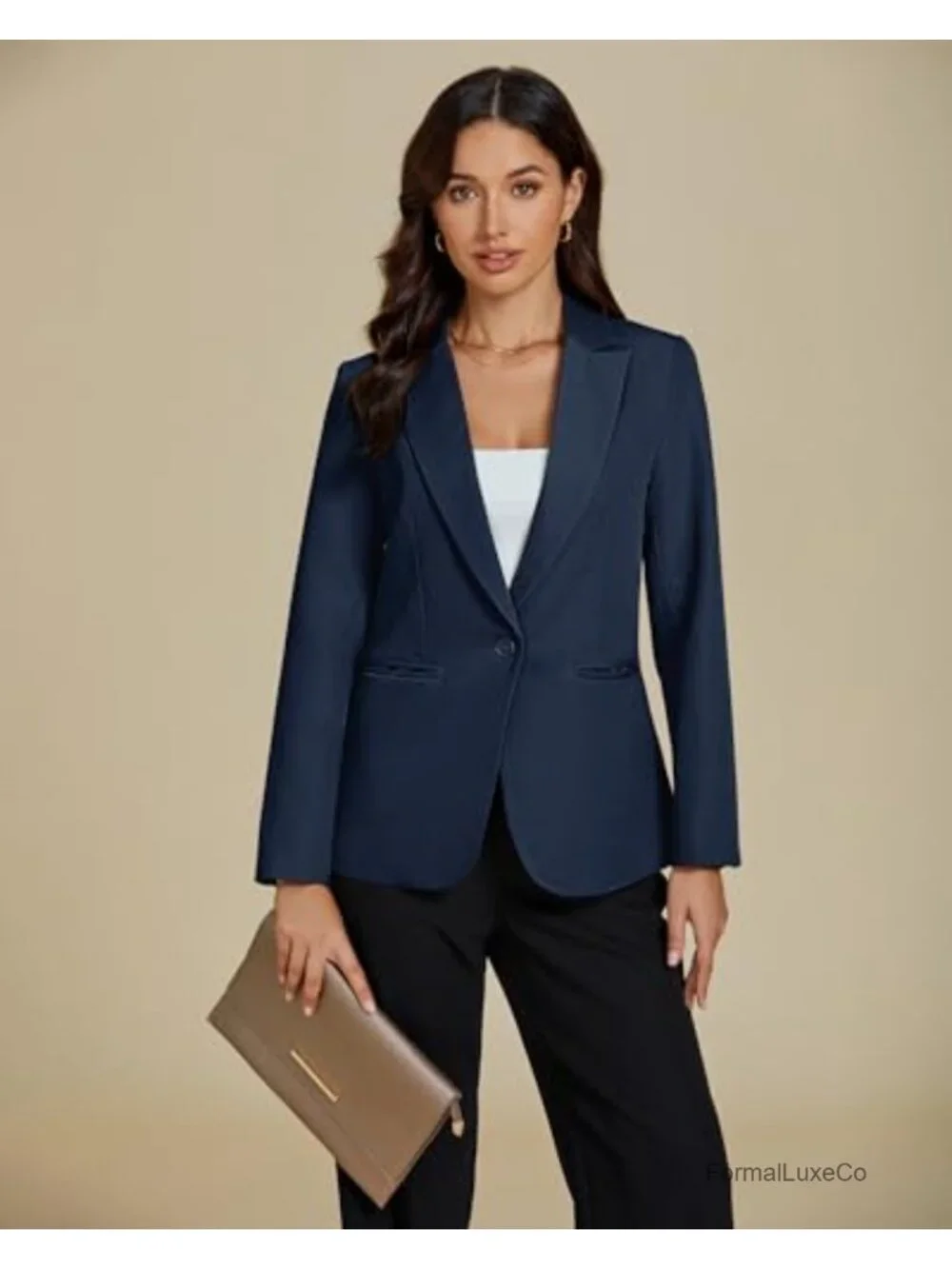 Dressy Blazers for Women Button Long Sleeve Lapel Business Casual Office Work